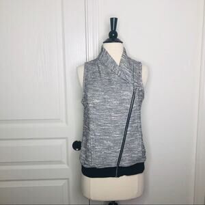New York Company asymmetrical zip marled knit vest